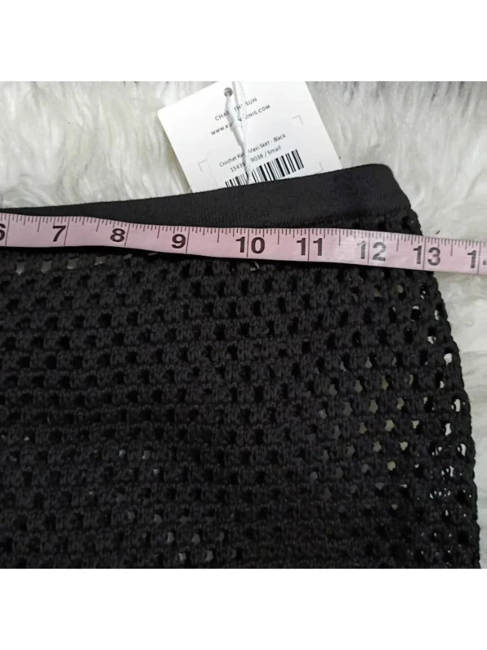 Kulani Kinis Crochet Ring Maxi Skirt Black Small Cover-Up